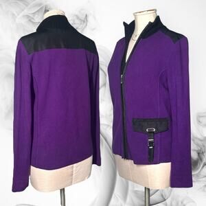 RALPH LAUREN ACTIVE Knit Zip Jacket Running Top Athleisure Sport Training Purple